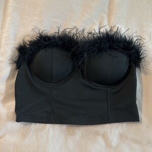 Black strapless top